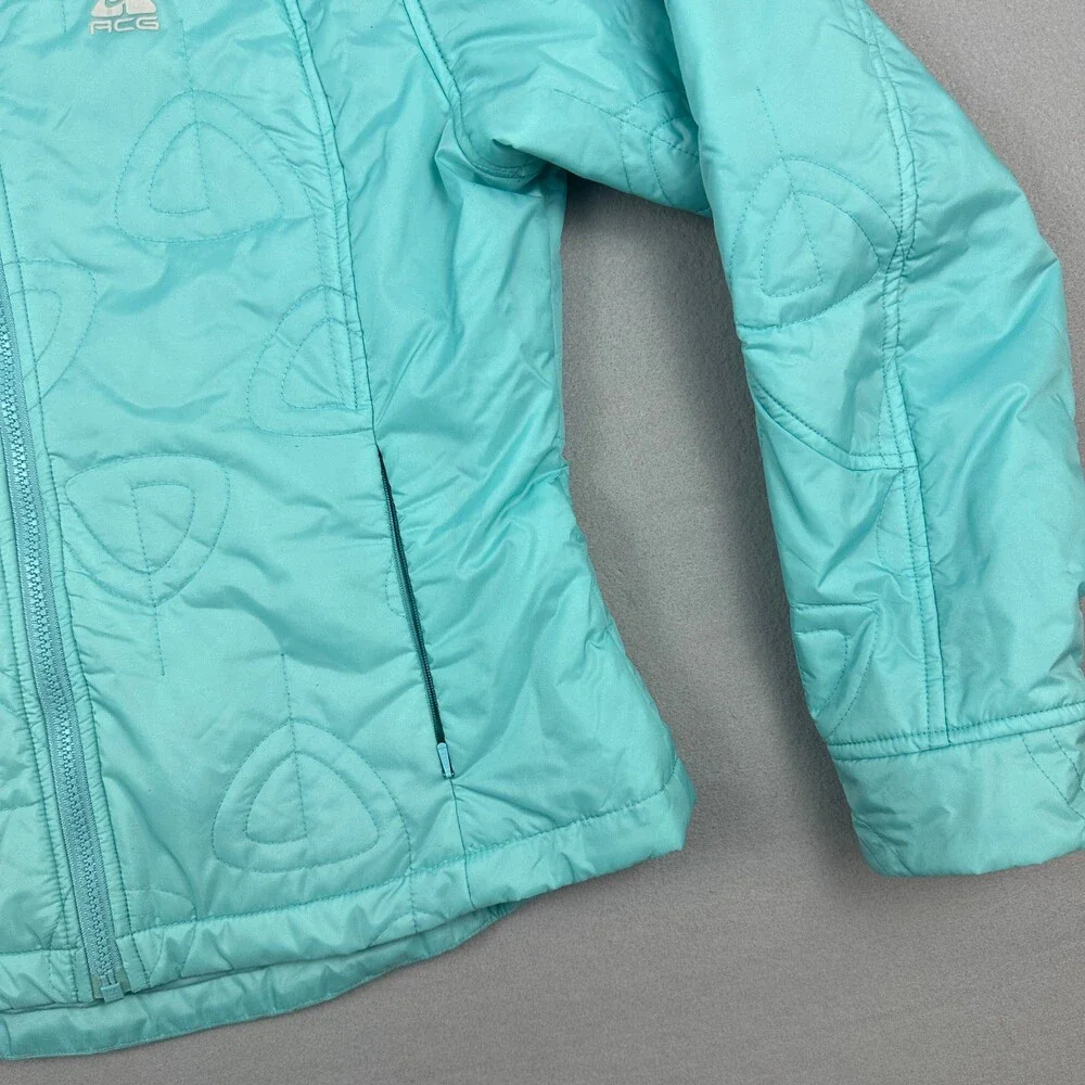 Vintage Nike Jacket Women M Turquoise ACG Thermal Layer 2 Quilted Puffer Zip